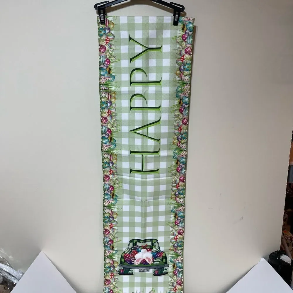 Easter Table Runner Vintage Farm Truck NWT